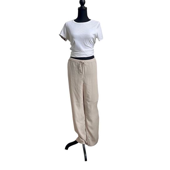 H&M Neutral Wide-Leg Lounge Pants | Minimalist Chic | Size Large - Picture 1 of 12